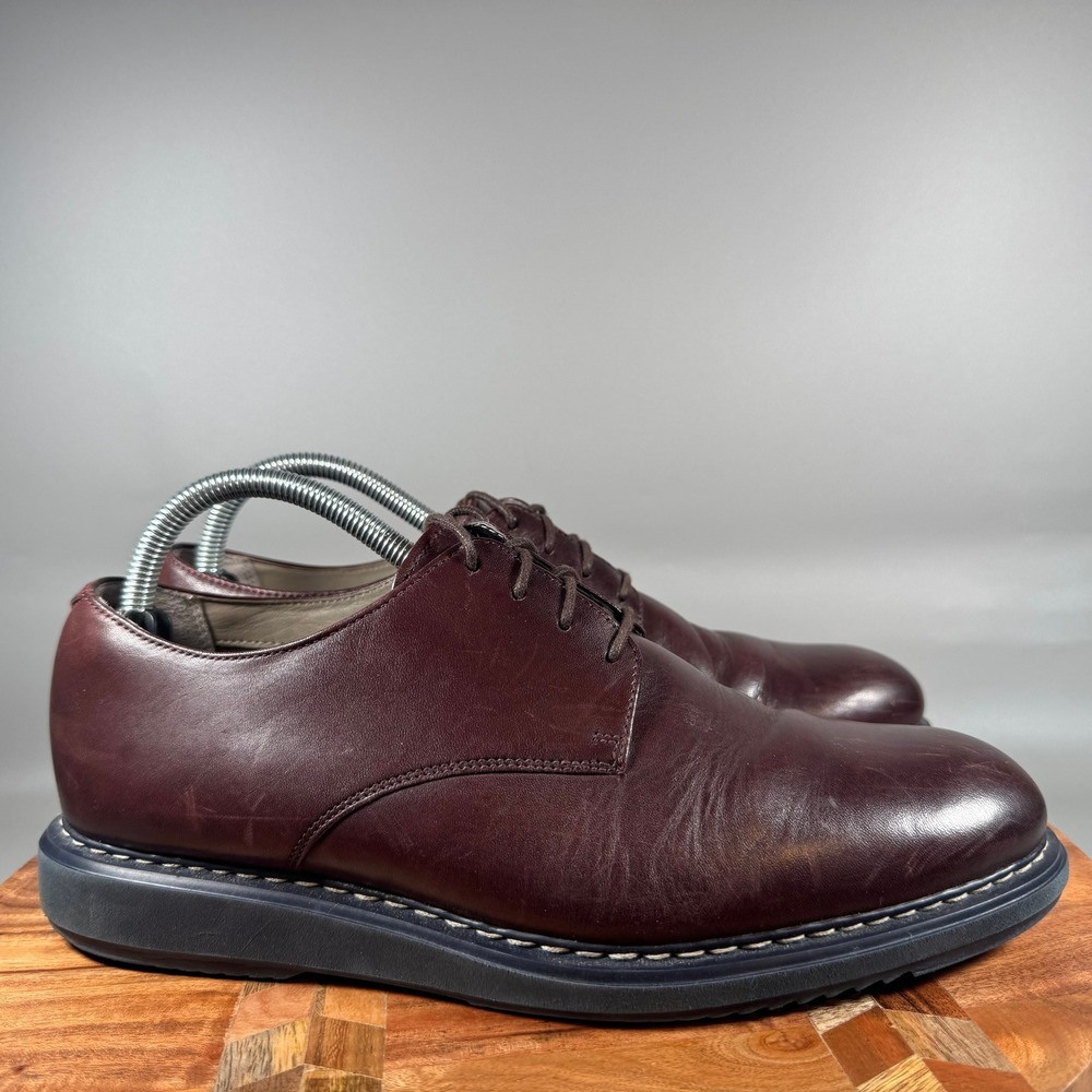 Clarks Tor England Mens Burgundy Leather Derby Shoes 261206997 Size 8 M